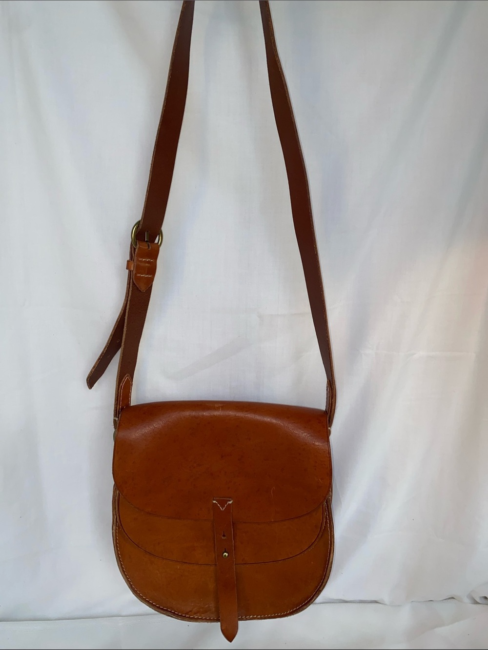 Madewell Vintage Classic Brown Leather Crossbody Saddlebag Purse Bag